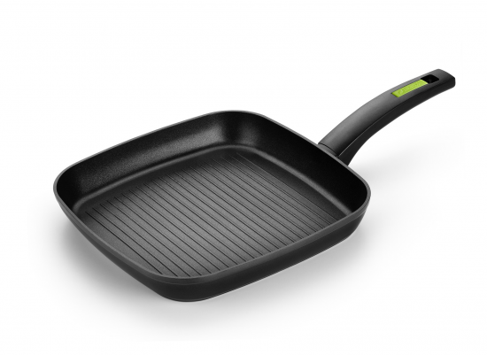 Sartén grill asadora Monix M481231, 28 cm, con rayas, verde